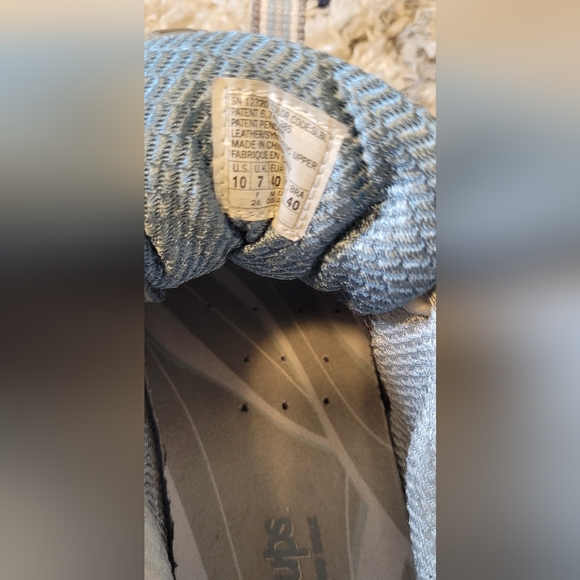 Skechers Womens Athletic Shoes Size 10M Shape Ups Leather White Blue Silver - Picture 9 of 9